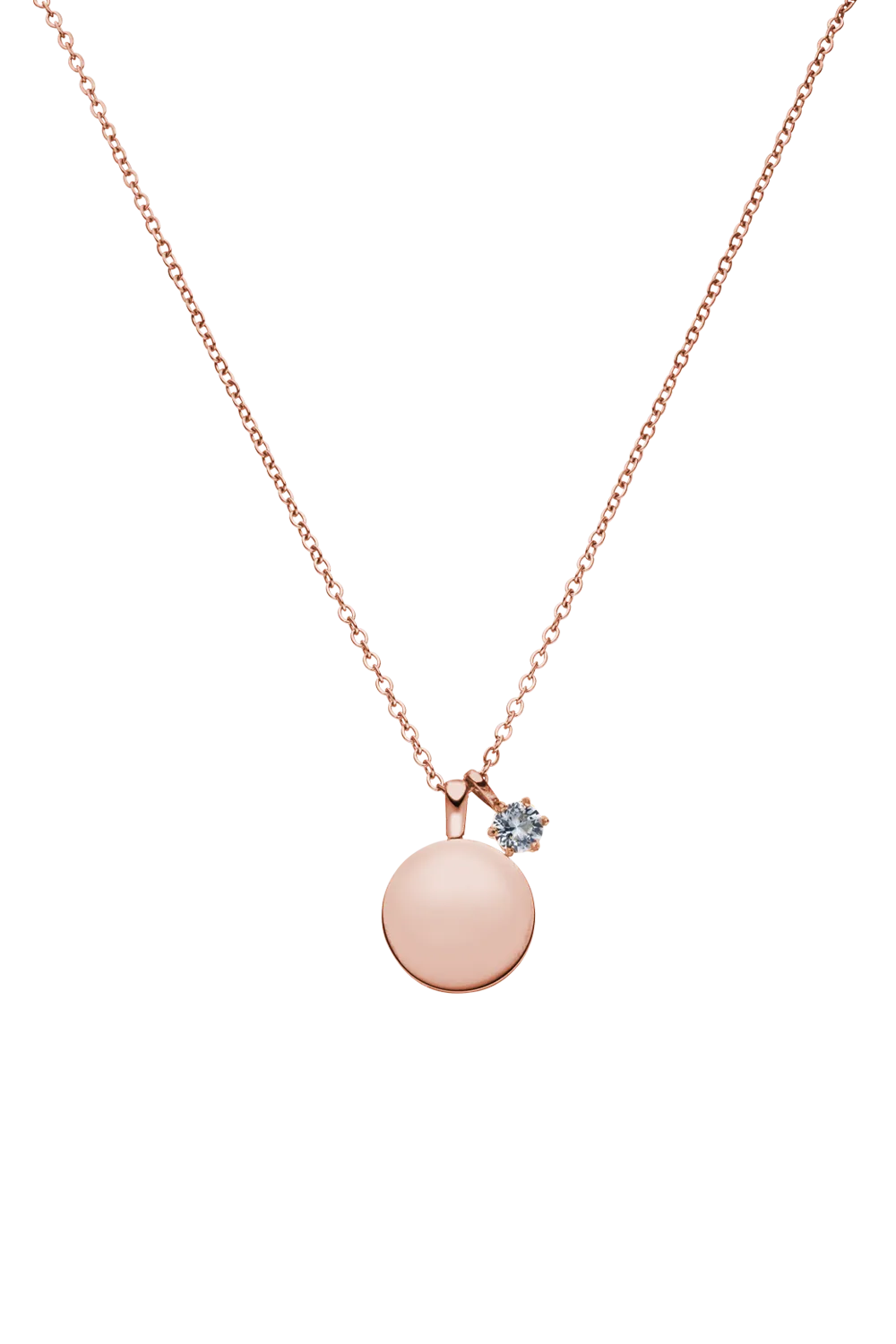 Birthstone March Necklace 14K Rose Gold Plated