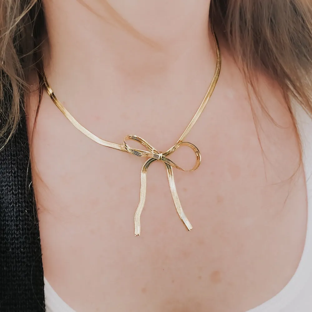 Blair Bow Necklace - WATERPROOF