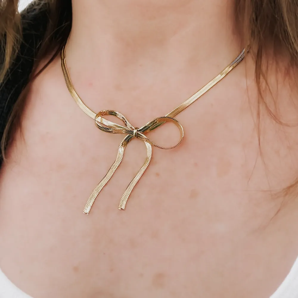 Blair Bow Necklace - WATERPROOF