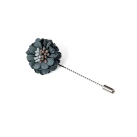 Dark Teal Flower Lapel Pin