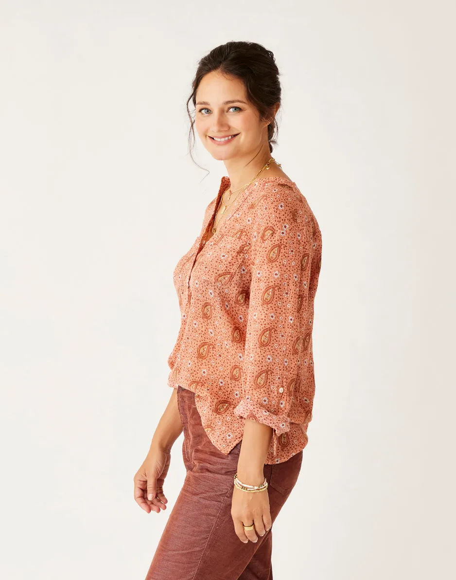 Dylan Gauze Shirt: Lt. Henna Paisley