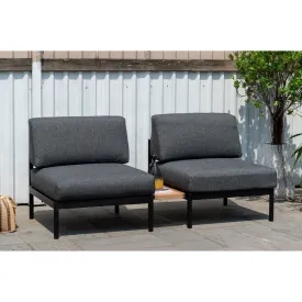 Edgartown Black 3pc Outdoor Seating Set