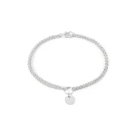 Engravable Double Chain Bracelet - Silver