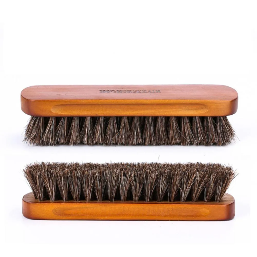 Fabio Professional Pure Horse Hair Wooden Shoe Brush