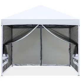 Leisure Sports 8x8/10x10 Pop-Up Easy Setup Outdoor Canopy with Netting Screen Walls