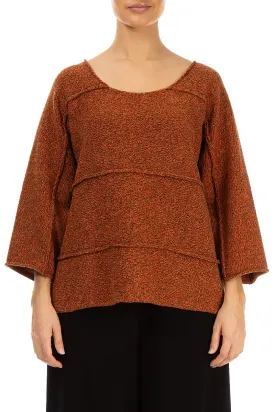 Loose Mélange Brick Wool Sweater