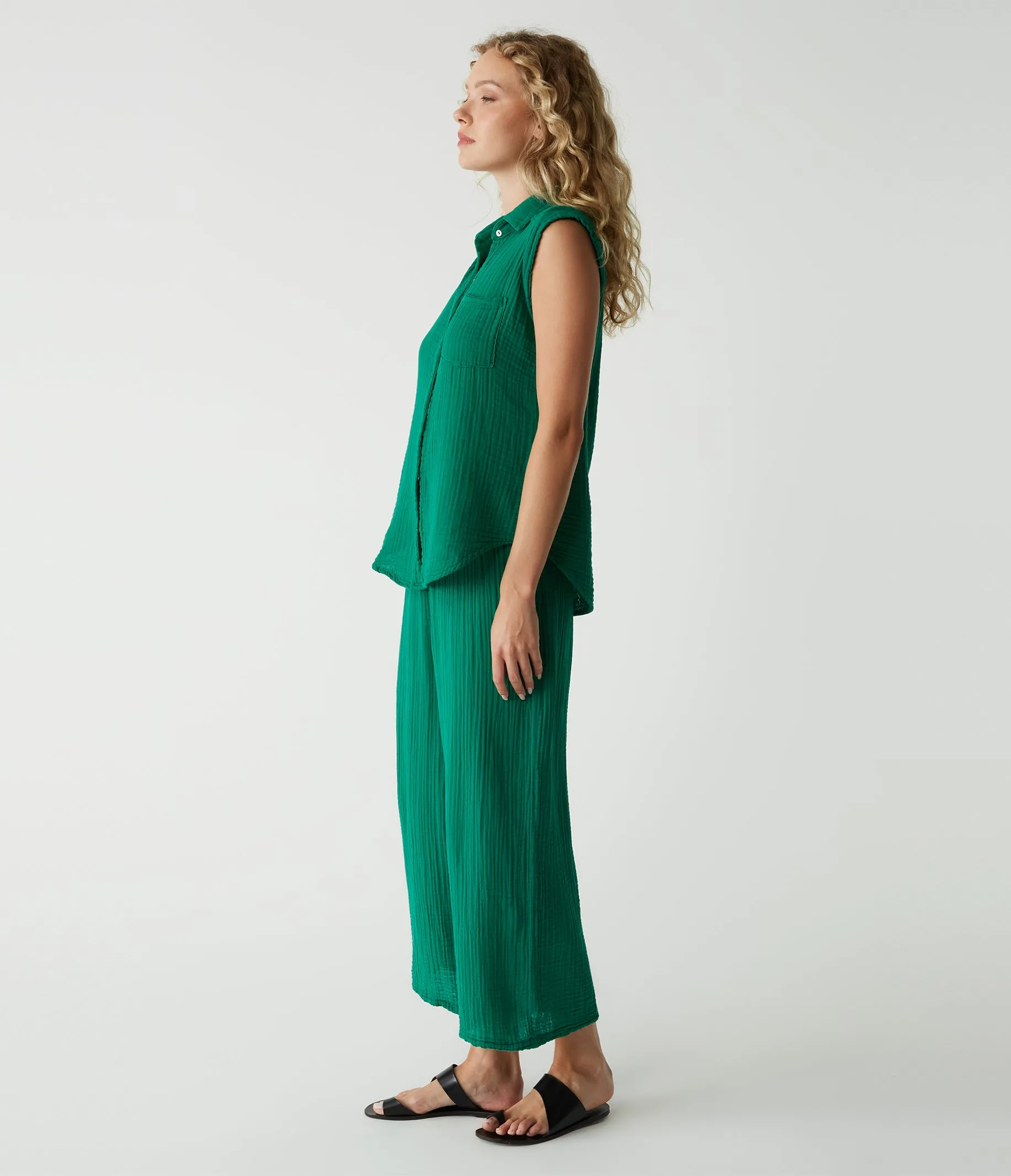 Medina Cropped Gauze Pant