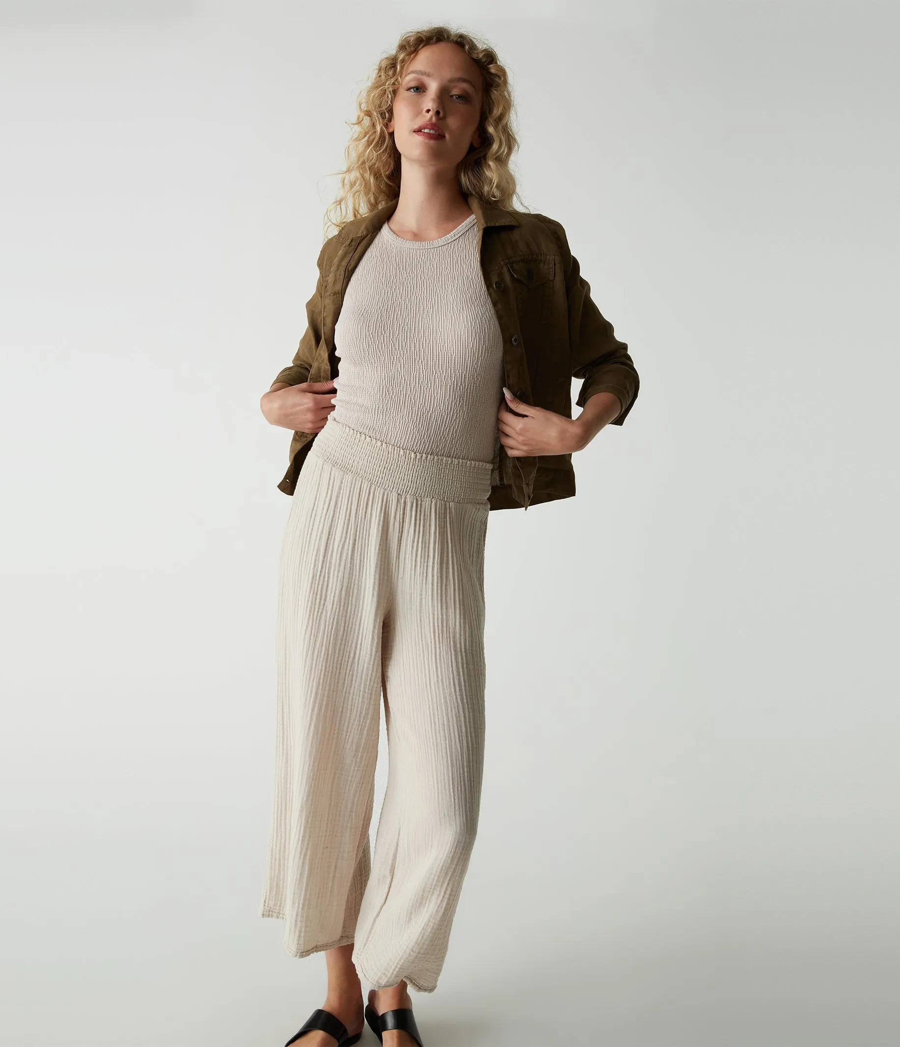 Medina Cropped Gauze Pant