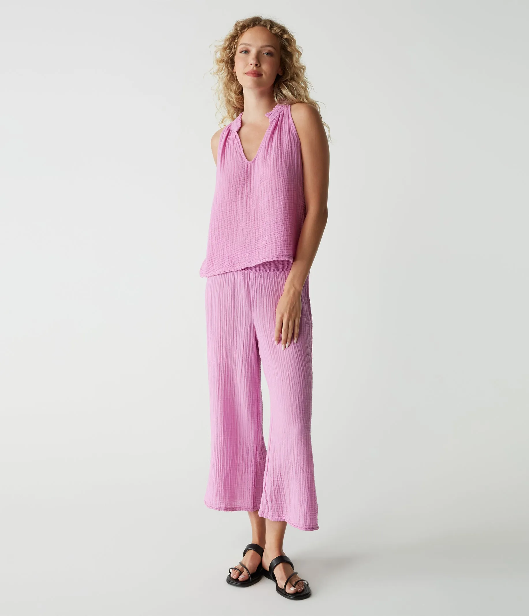 Medina Cropped Gauze Pant