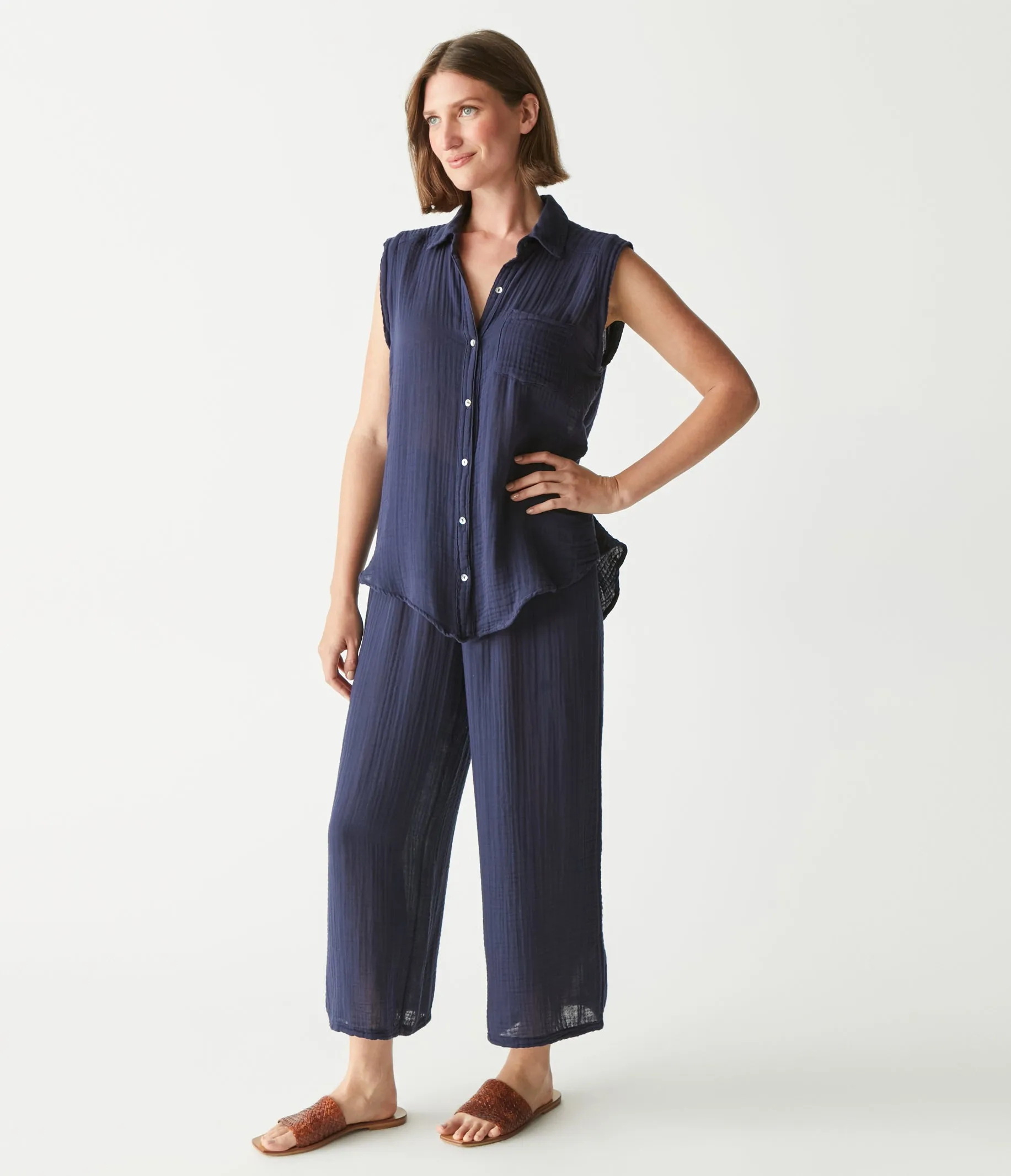 Medina Cropped Gauze Pant