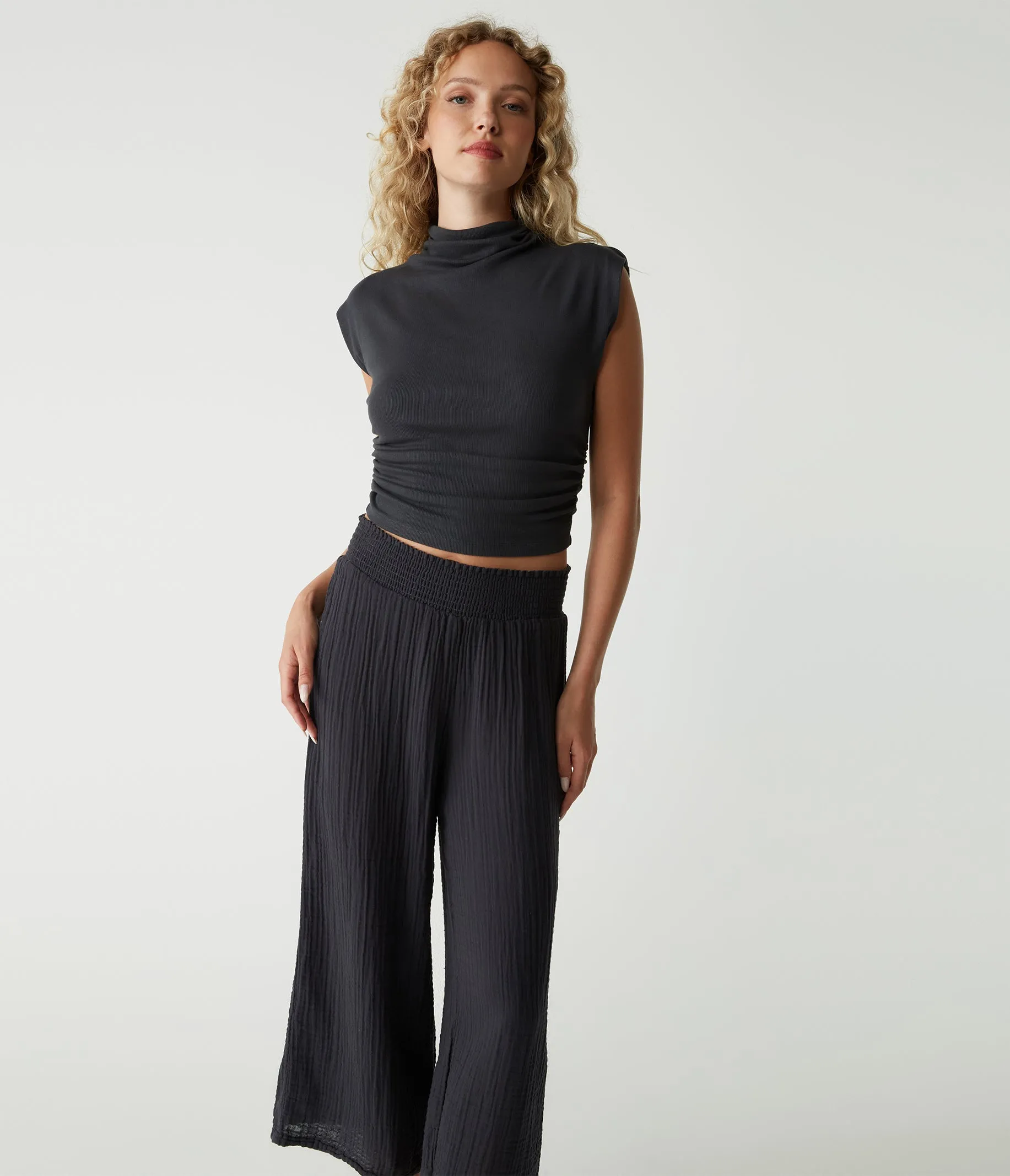 Medina Cropped Gauze Pant