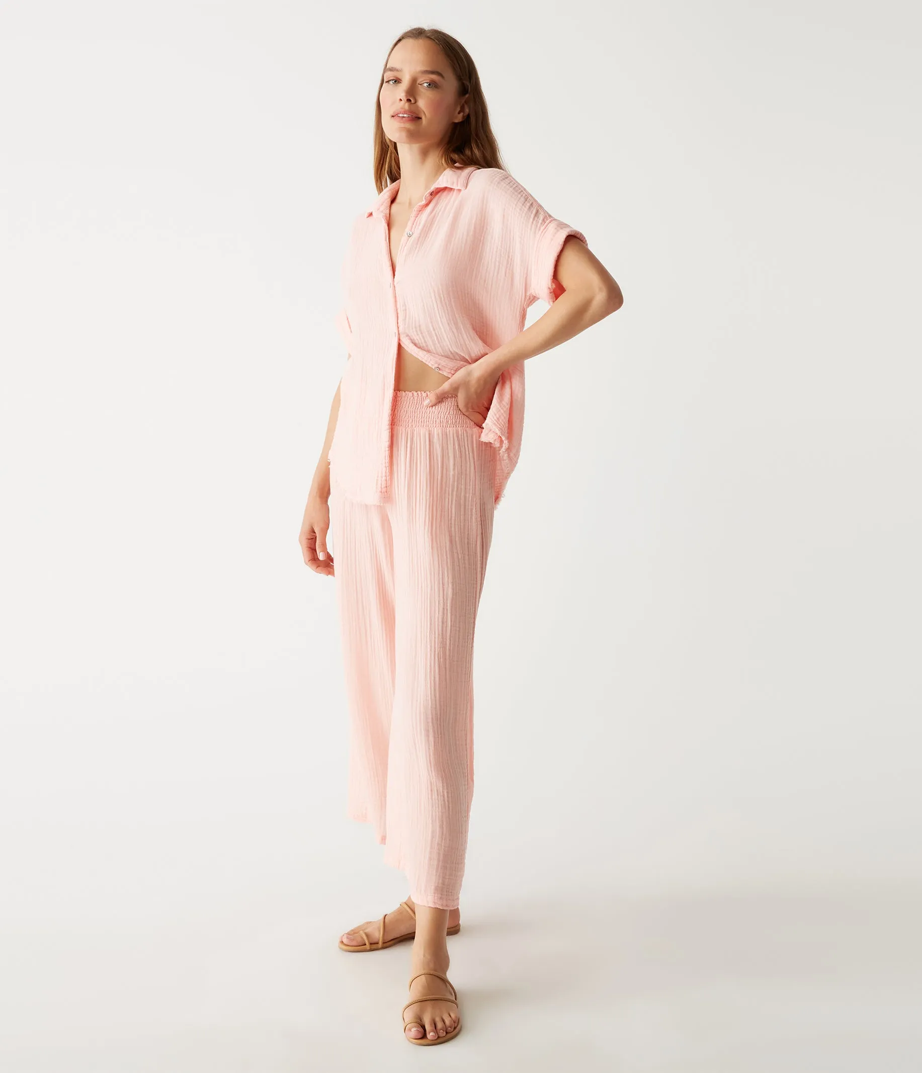 Medina Cropped Gauze Pant