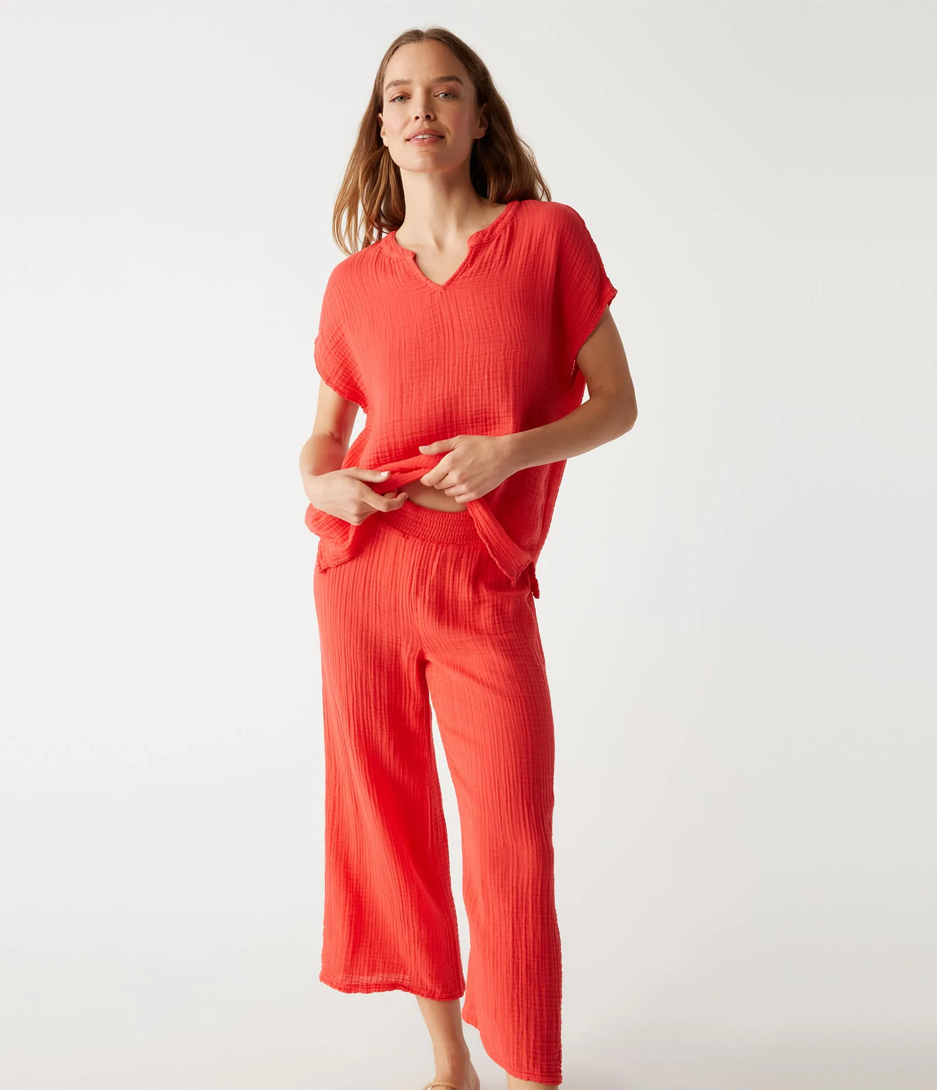 Medina Cropped Gauze Pant