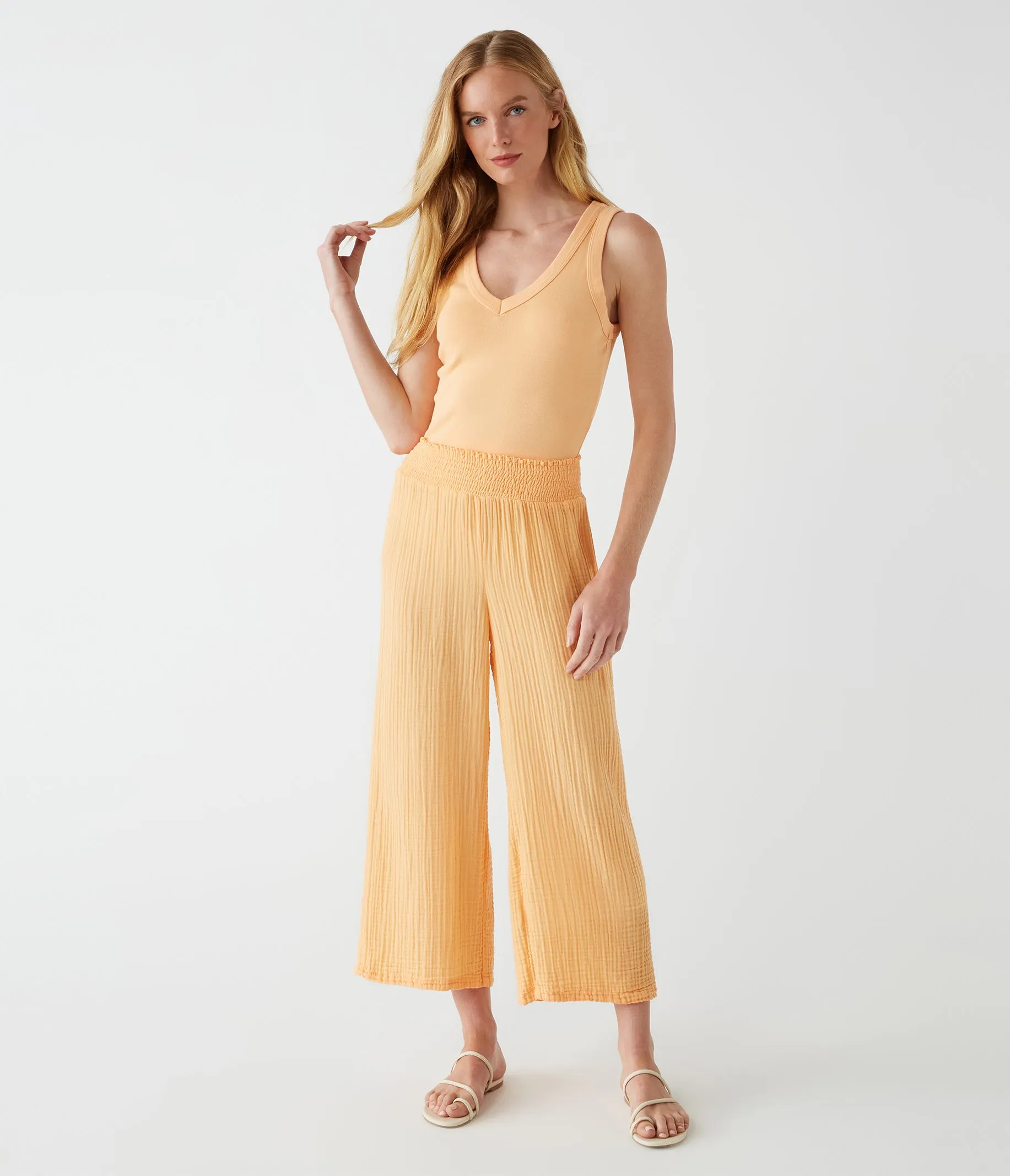 Medina Cropped Gauze Pant