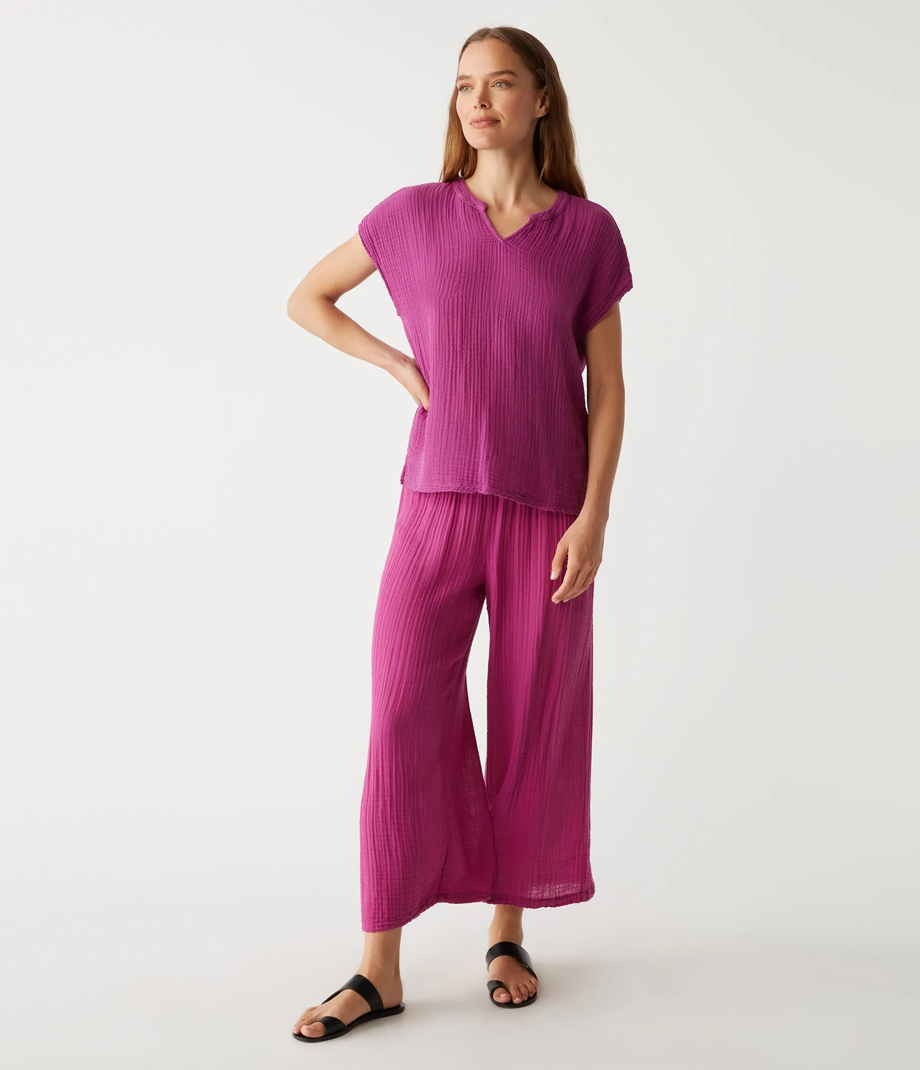 Medina Cropped Gauze Pant