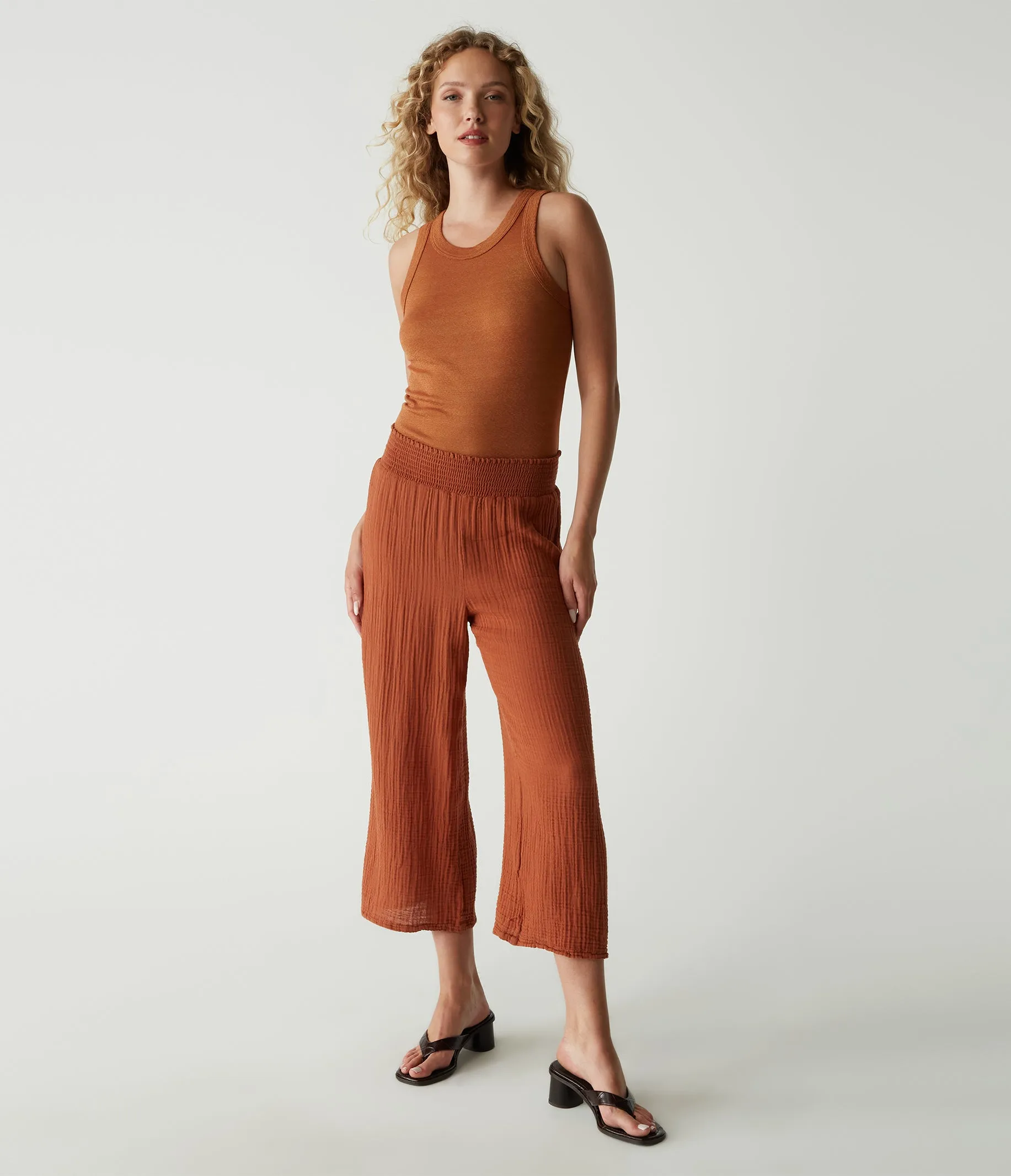 Medina Cropped Gauze Pant