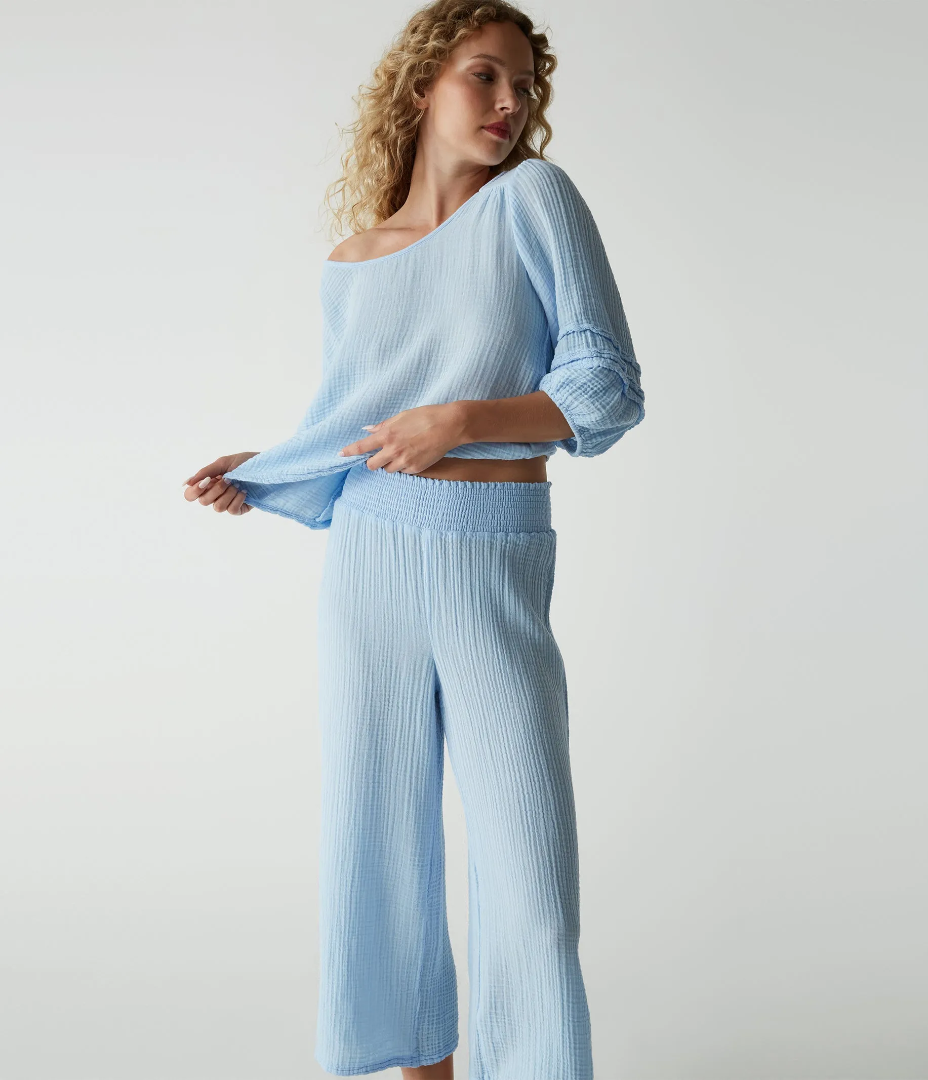 Medina Cropped Gauze Pant