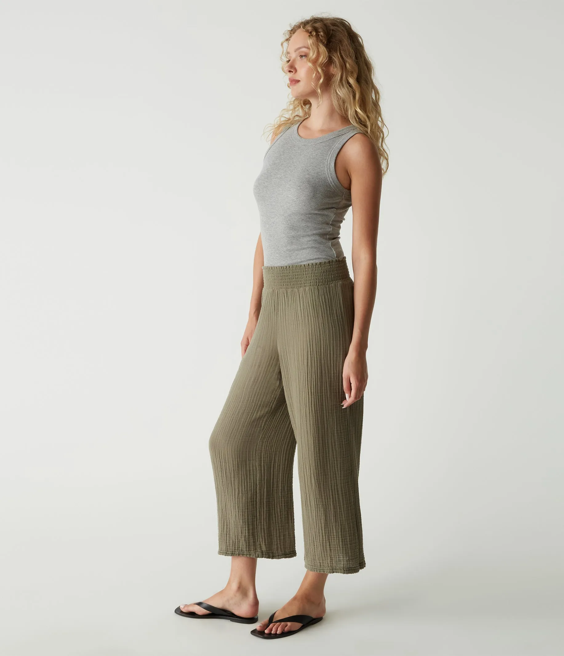 Medina Cropped Gauze Pant