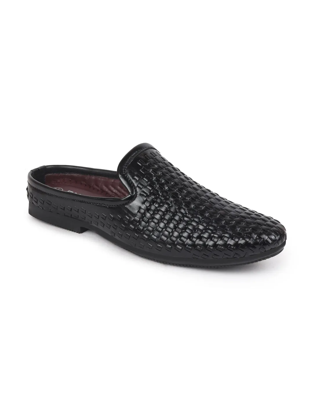 Men Black Ethnic Slip-On Jutis and Mojaris