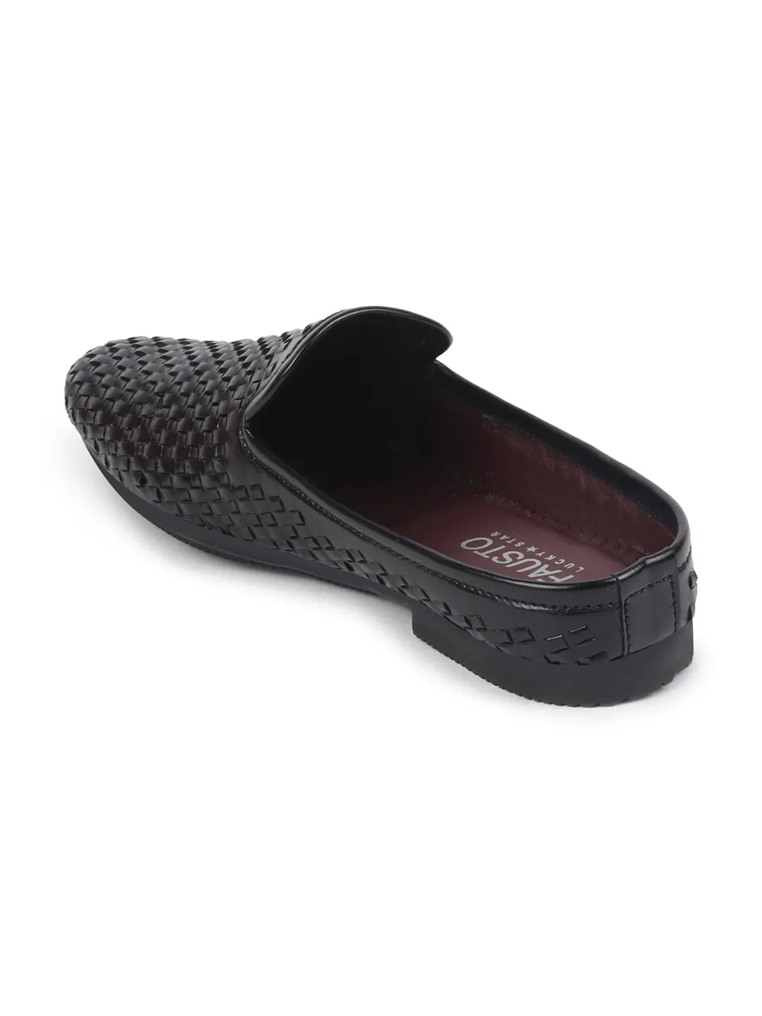 Men Black Ethnic Slip-On Jutis and Mojaris