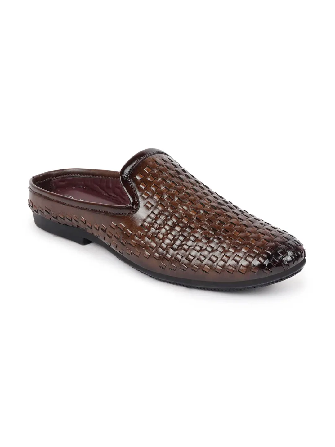 Men Brown Ethnic Slip-On Jutis and Mojaris