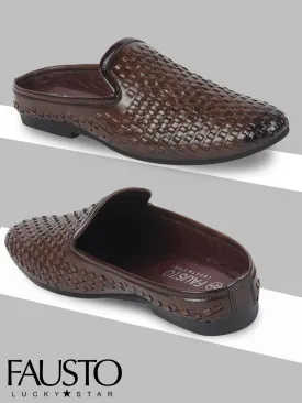 Men Brown Ethnic Slip-On Jutis and Mojaris