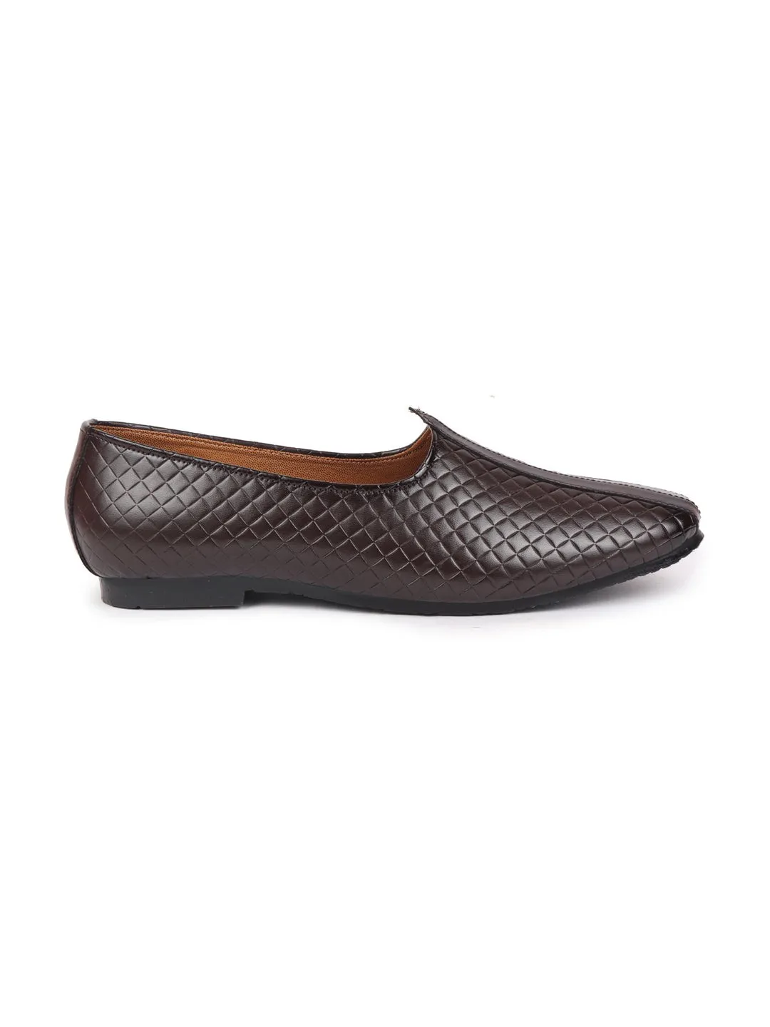 Men Brown Ethnic Slip-On Juttis