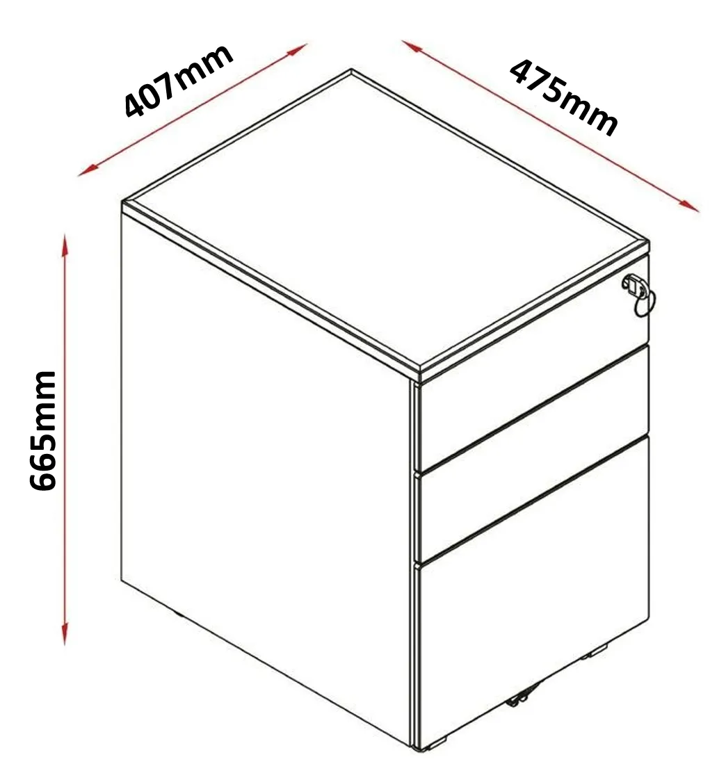 Mobile Pedestal Drawer with Lock and Castors