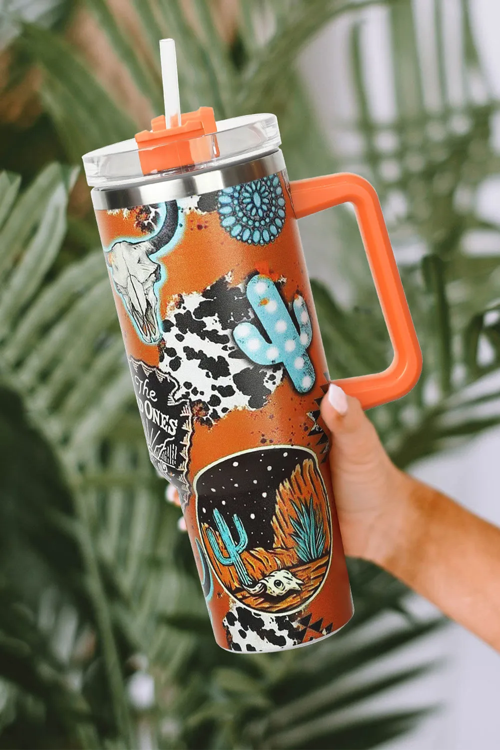 Orange Halloween 304 Stainless Steel Insulated Handle Tumbler