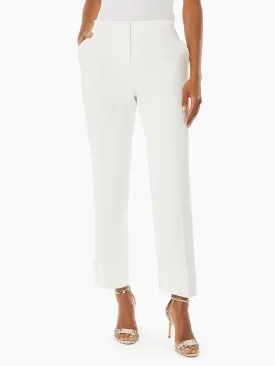 Petite Pique Elastic Back Straight Leg Pants