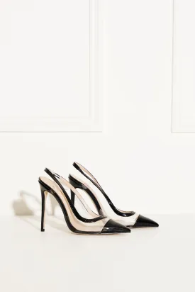 See-Through Slingback Pumps-Black