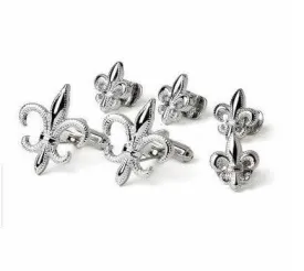 Silver Fleur De Lis Formal Set