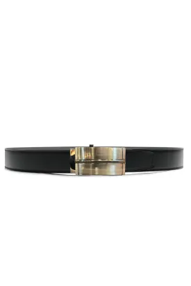 Sleek Auto-Adjust Leather Belt with Brushed Buckle