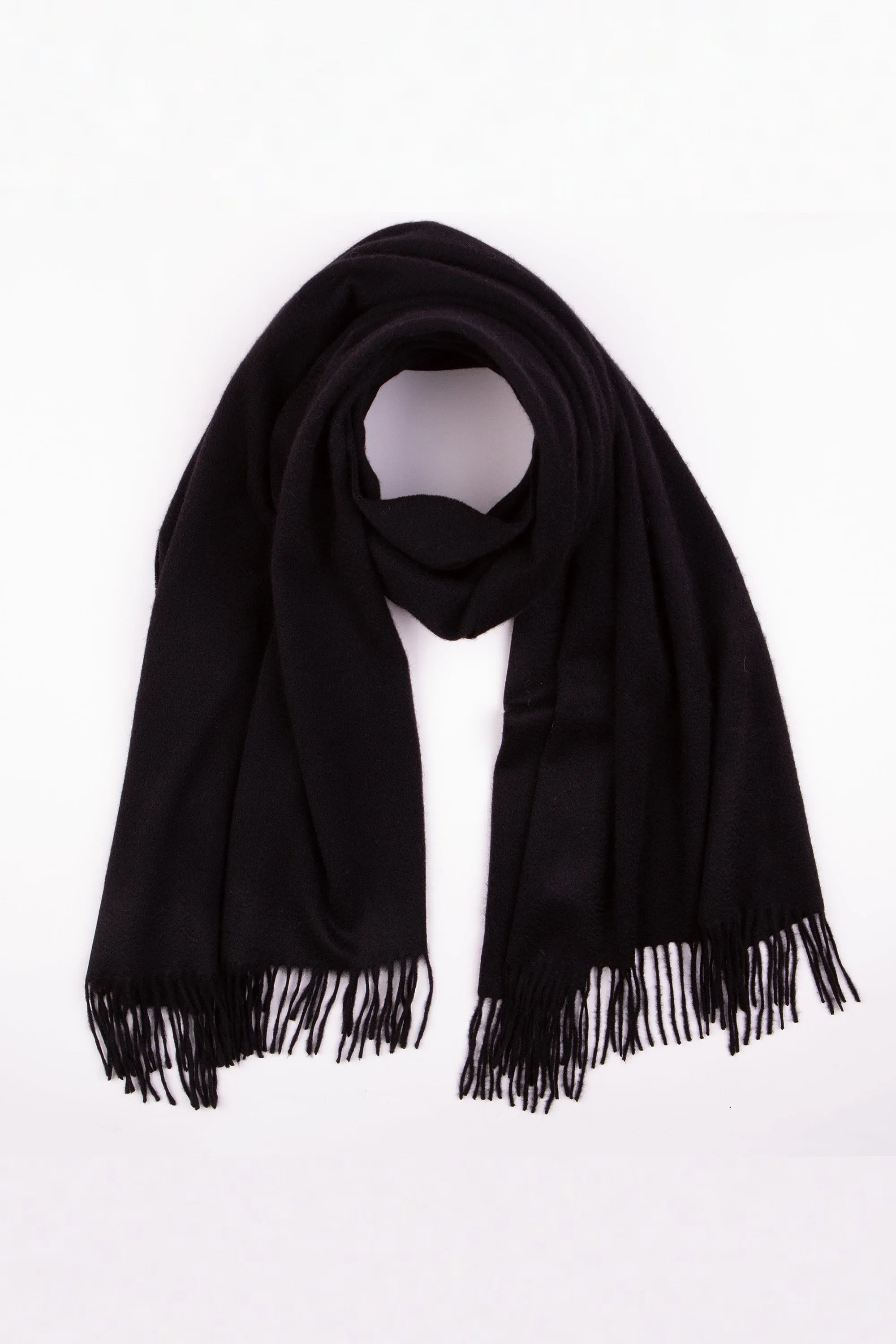 Solid Lambswool Stole - Black